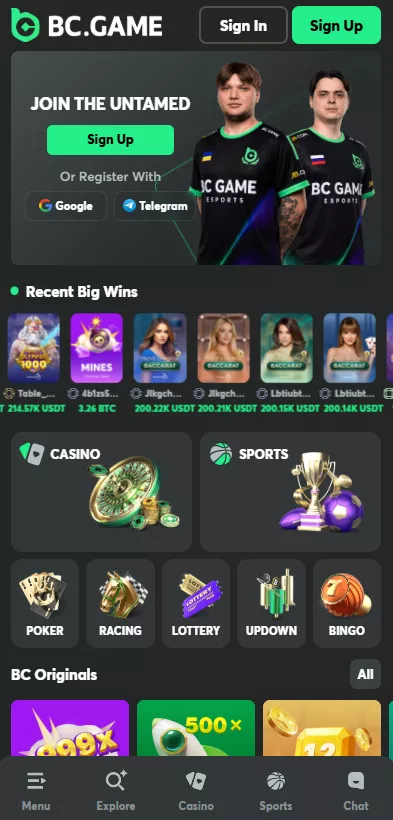 BC.Game Casino en Ligne sans KYC